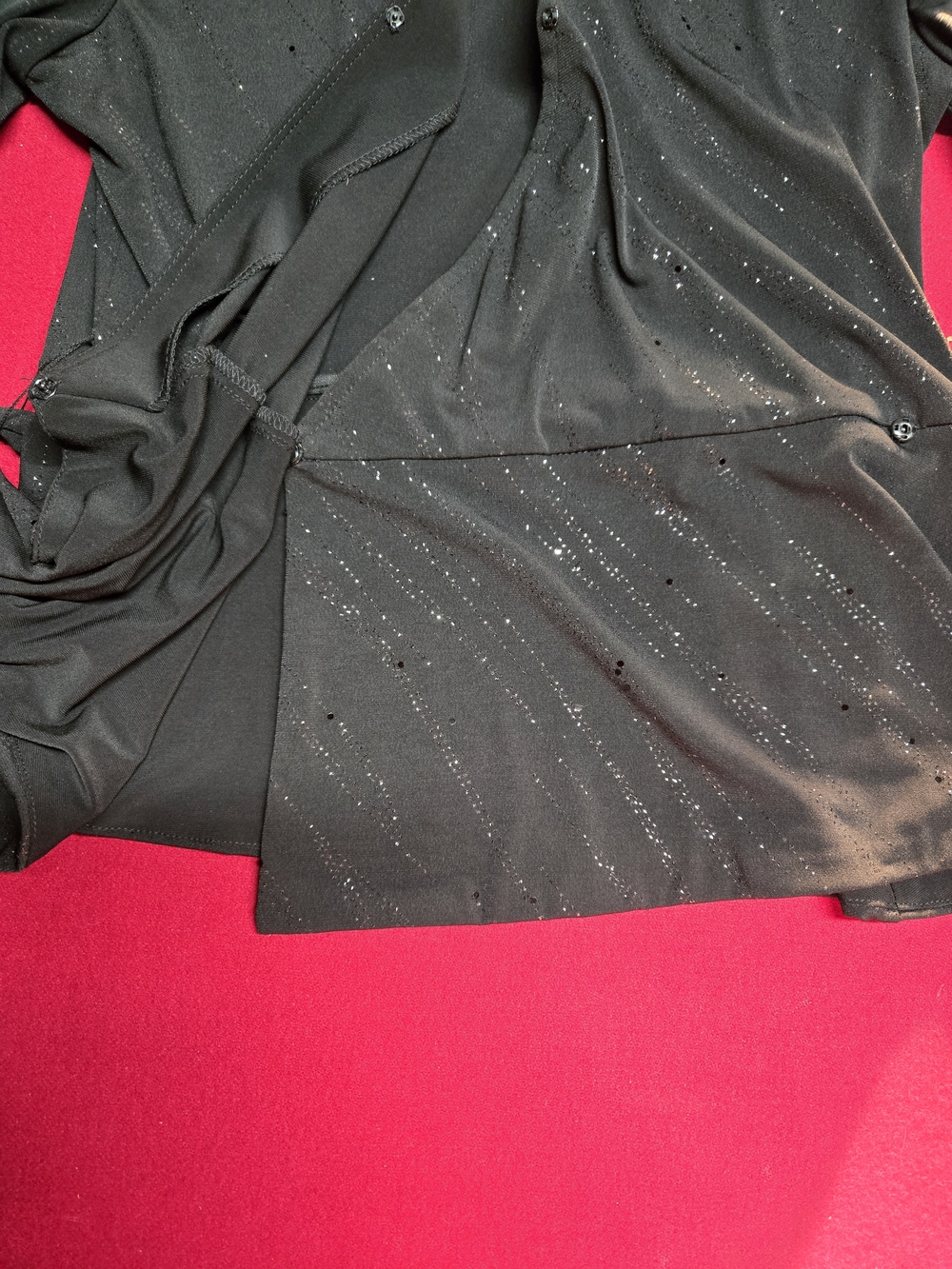 R&M Richards Women's Black Draped Open-Front Blazer - Picture 12 of 16